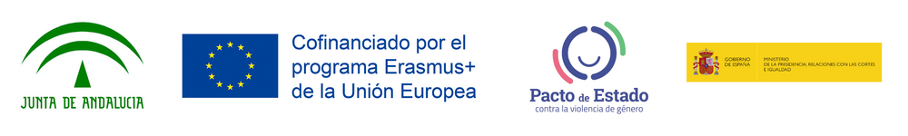 Junta de Andalucía, Cofinanciado por el programa Erasmus+ de la Unión Europea, Pacto de Estado contra la violencia de género, Gobierno de España