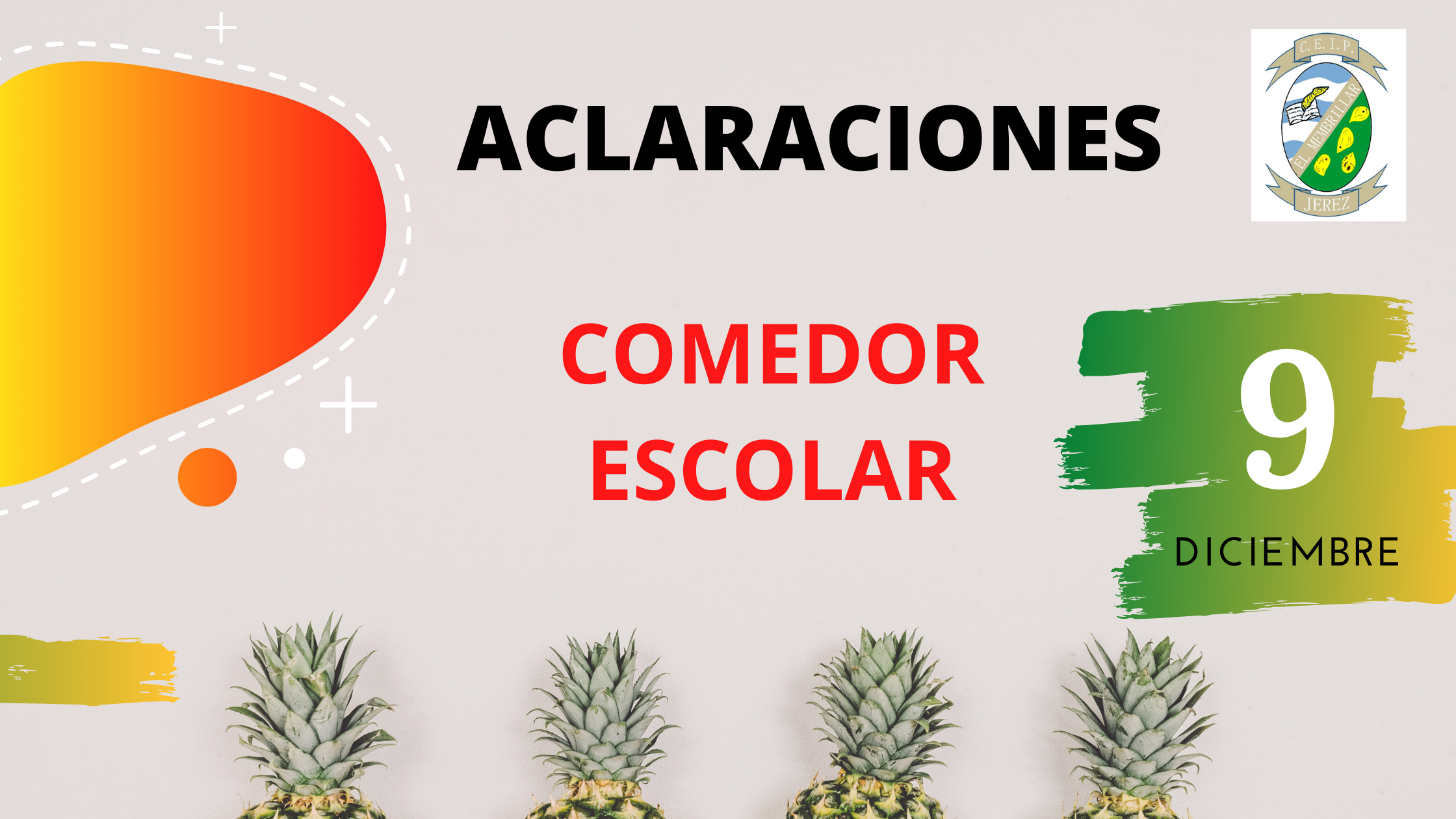 Aclaraciones Comedor Escolar